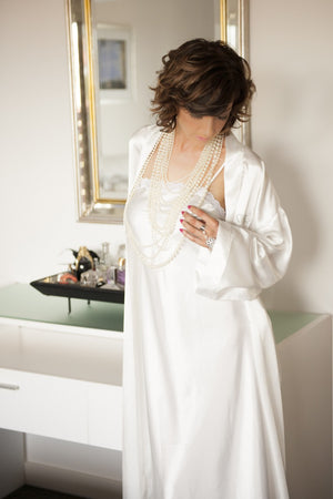 Heaven Scent Satin 3/4 Length Robe